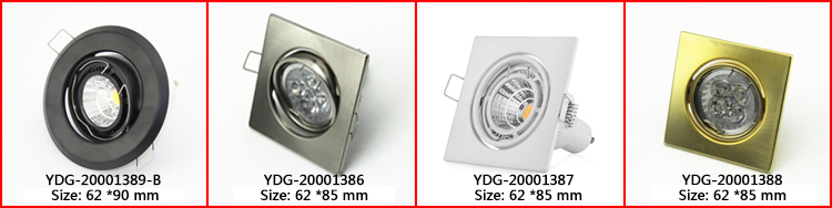 Led Lamp Shade Square Shell Accessories Adjustable MR16 GU10 GU5.3 Halogen Lamp Cup Light Ceiling La